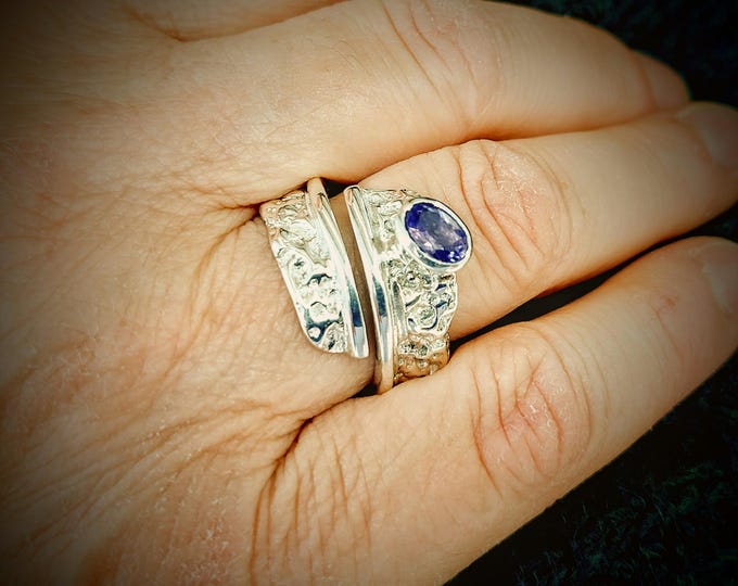 Sterling silver ring: tanzanite jewelry