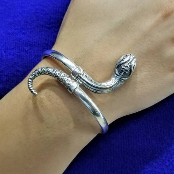 Bracelet serpent en argent sterling massif 925, bracelet serpent musée.