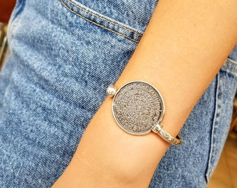 Phaestos Disc Bracelet: Handmade Silver Jewelry