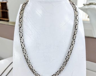 Byzantine chain necklace for men, sterling silver 925, handmade bold jewellery