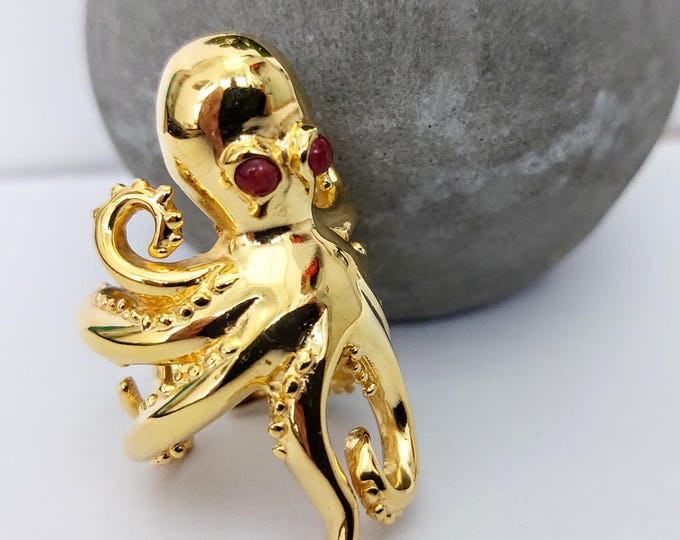 Gold octopus ring