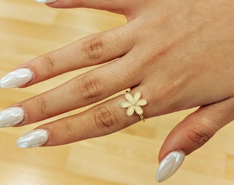 Gold ring with diamond, 18k gold byzantine jewelry, floral art design