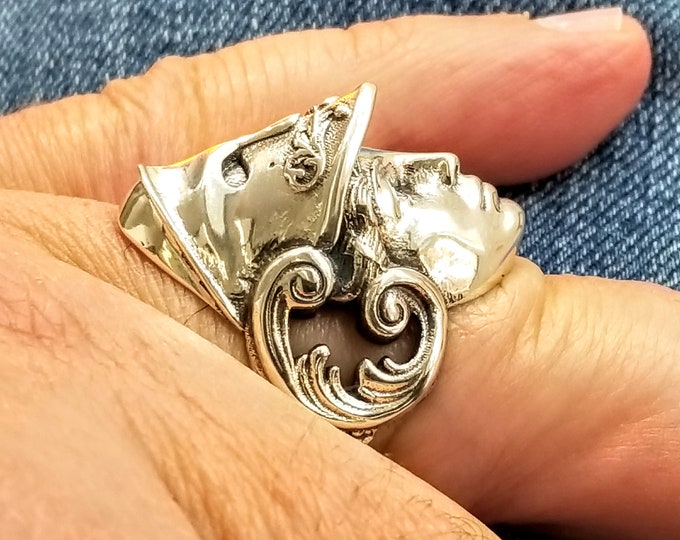 Goddess Athena ring in sterling silver 925, mythical jewelry