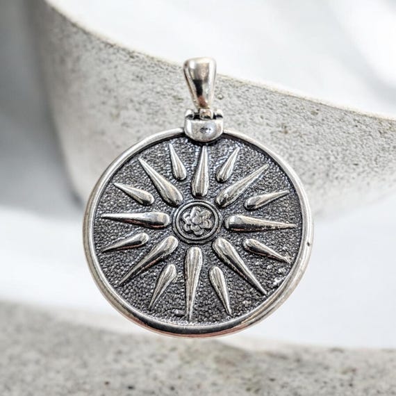 Macedonian sun pendant, sterling silver 925, Vergina sun necklace for history enthusiasts