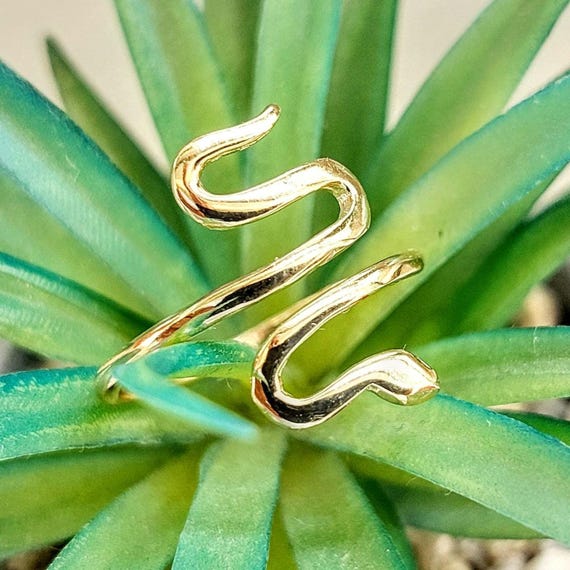 14K gold minimal snake ring