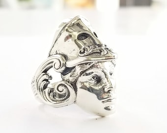 Goddess Athena ring in sterling silver 925, Greek mythology jewelry