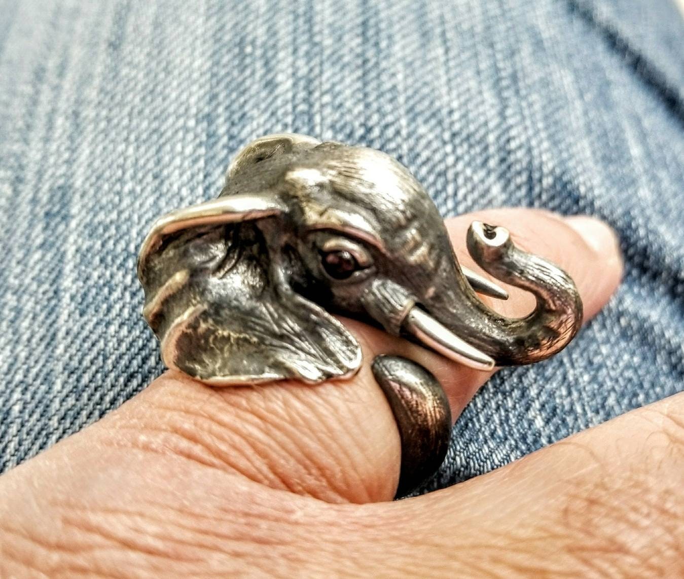 Silver elephant ring