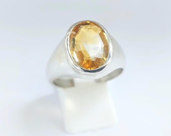 Citrine ring in sterling silver 925