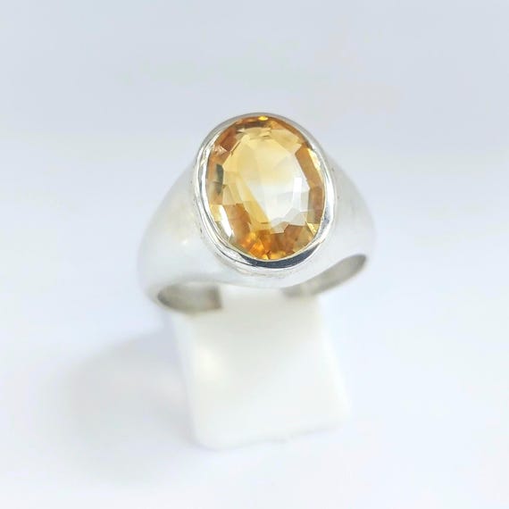 Citrine ring in sterling silver 925