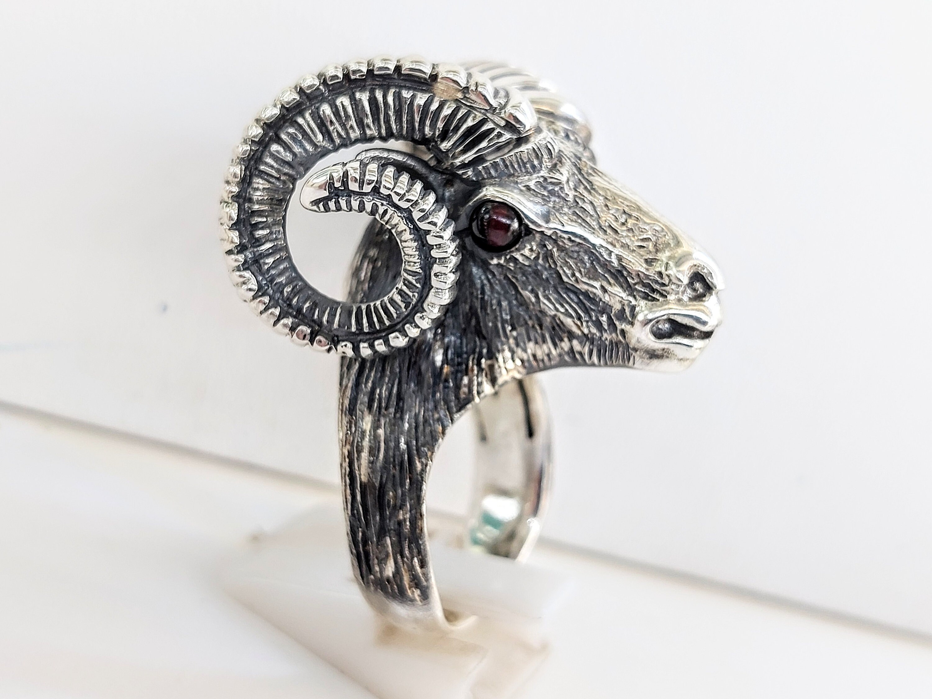 Ram Head Ring in Sterling Silver 925 Large Ram Ring. Etsy