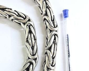 Extra Thick Byzantine Chain Necklace – Heavy Sterling Silver Chain for Men, Luxury Statement Jewelry