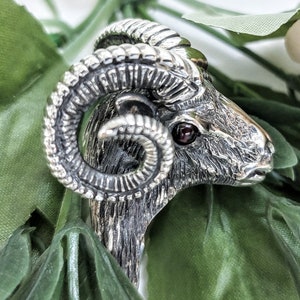 Men's Aries Ram Head Ring - 925 Sterling Silver Zodiac Sign Band (Size 10.75) - View #8