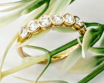 Seven stone eternity ring with lab grown diamonds in 14K gold