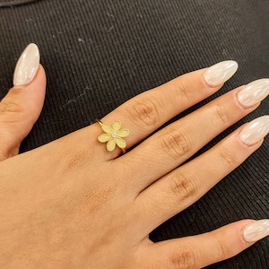 18K Gold Byzantine Ring with Diamond and Rotating Floral Design, Handcrafted Fine Jewelry