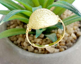 Disc of Phaistos ring in k14 gold, ancient Greek calendar, symbolic gold ring