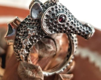 Seahorse Ring in Sterling Silver 925, Ocean Inspired Accessory, Marine Life Gift, Handmade Greek Design