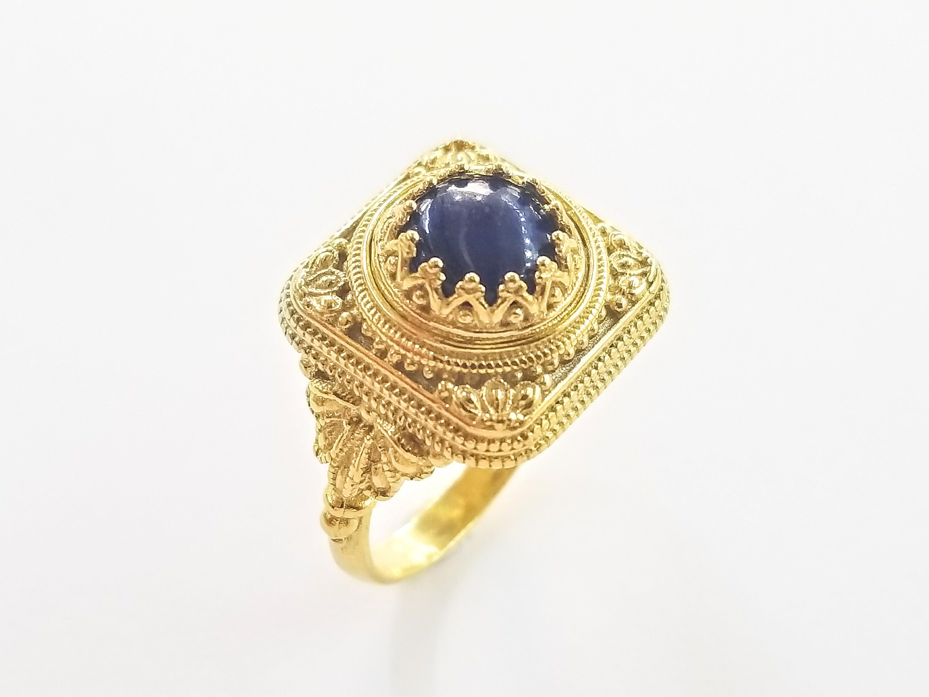 Lapis Lazuli Ring Byzantine Gold Filled 