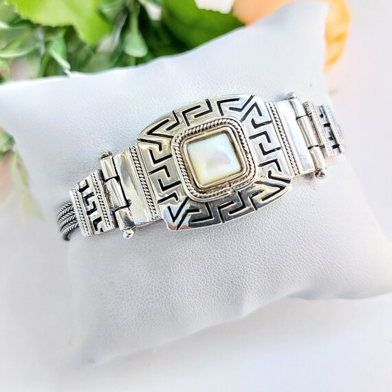 Greek key deals bracelet silver