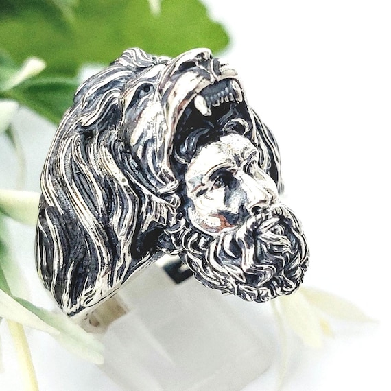 Hercules ring, sterling silver 925, lion of Nemea, Greek  mythology statement jewelry for men