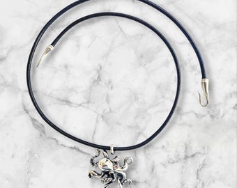 Silver Octopus Pendant for Ocean Lovers on black leather cord, kraken jewellery, sea-creature necklace