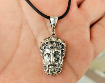 Poseidon's Pride: Silver Pendant Capturing the Greek God's Power