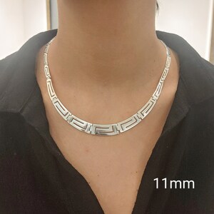 Greek key necklace in sterling silver 925.