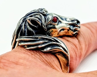Horse Ring in sterling silver 925, Equestrian Jewelry