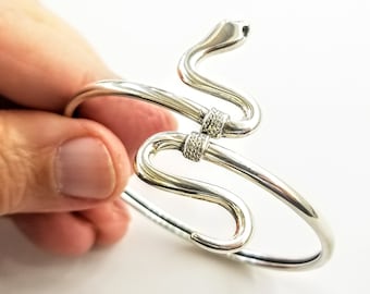 Snake bracelet in sterling silver 925, serpent jewelry