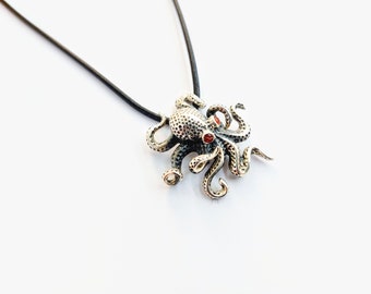 Shop LC タコネックレス レディース 925スターリングシルバー エステティックジュエリー ステンレススチールチェーン 20 並行輸入品 繊細なCZタコネックレス：925スターリングシルバーのオーシャン