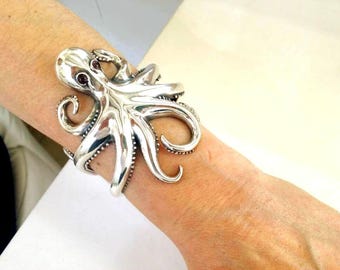 Silver octopus bracelet