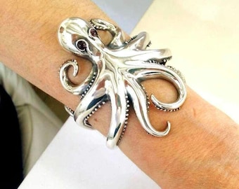 Silver octopus bracelet