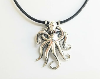 Octopus choker necklace in sterling silver 925.