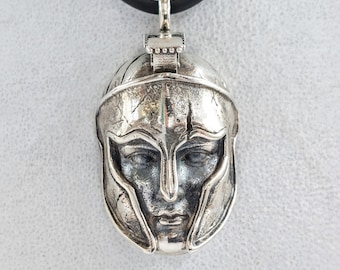 Warrior head pendant in sterling silver 92t