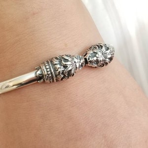 Lion head bracelet in sterling silver 925