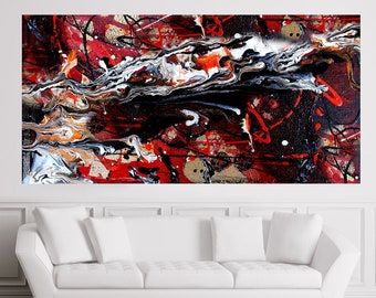 Abstract Wall Decorative Stretched Custom Made Canvas Print Contemporary Modern Room decor Art  by Leon Zernitsky.