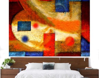 Large Abstract Wall Decorative Stretched Canvas Print Contemporary Modern Room decor Art  by Leon Zernitsky.