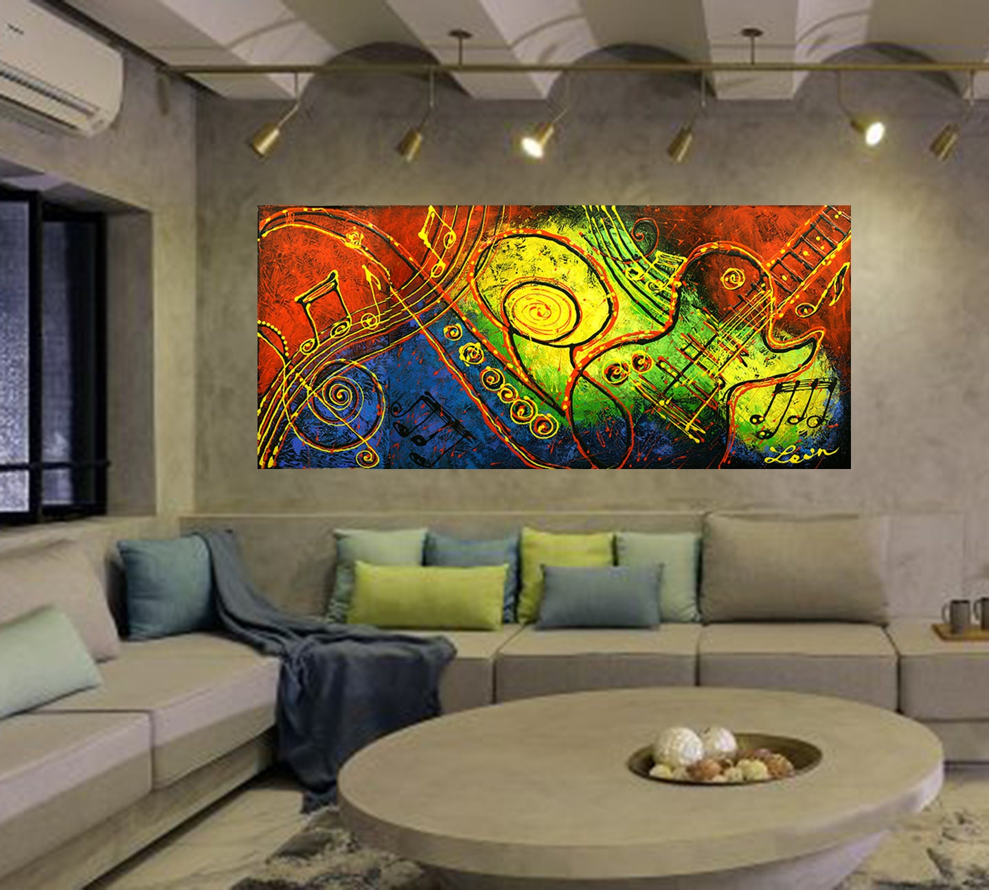 Custom Extra Large 60”x30” Canvas Art Abstract Stretched Wall Decor
