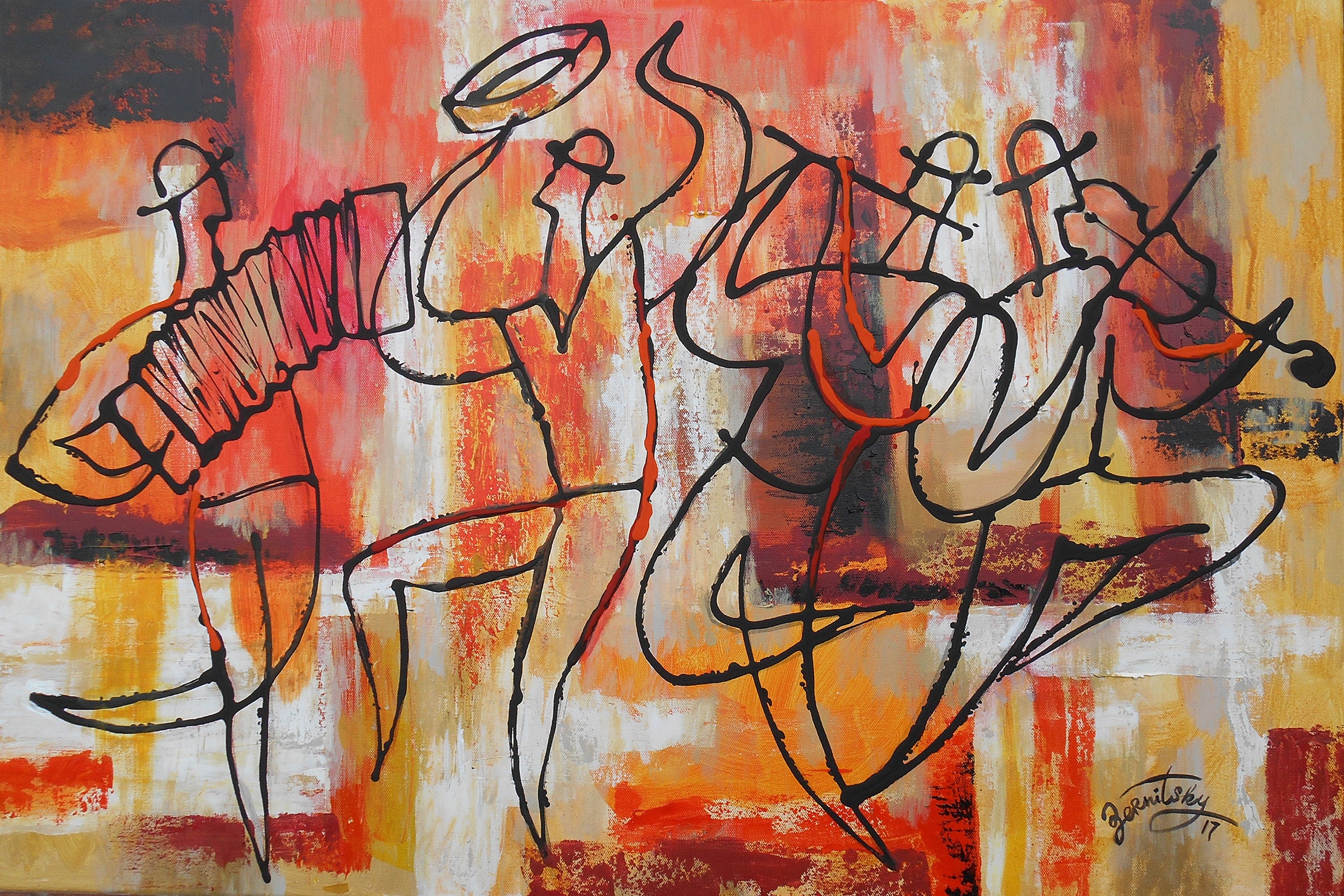 ORIGINAL ART, Abstract Painting , Judaica Art , Wall Art , Modern