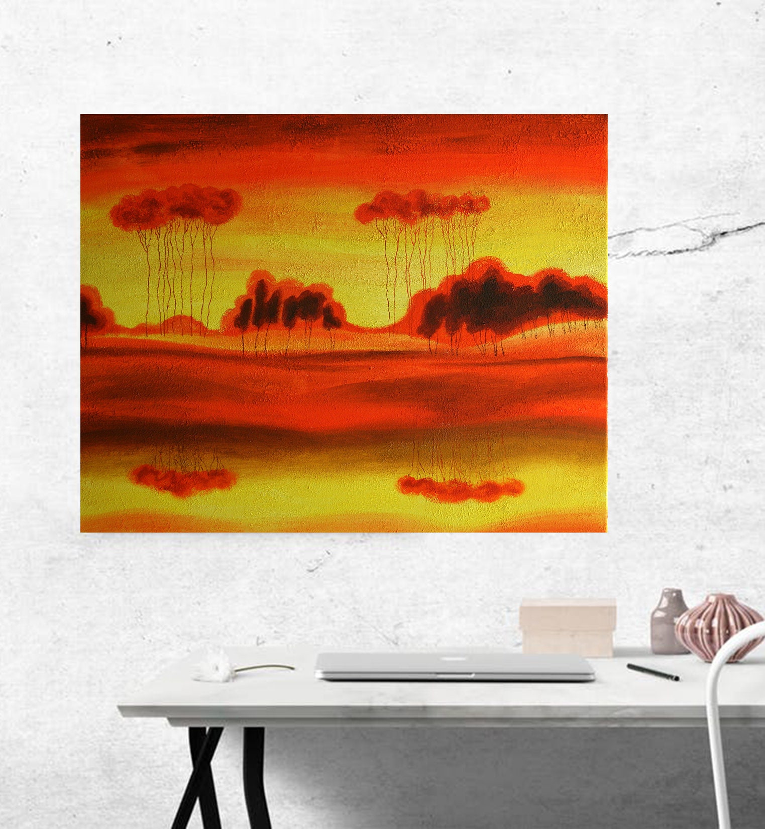 Landscape Stretched Canvas Print Home Decor Contemporary Decorative Art
