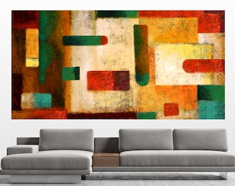 Abstract Wall Decorative Stretched Custom Made Canvas Print Contemporary Modern Room decor Art  by Leon Zernitsky.