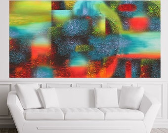Abstract Wall Decorative Stretched Custom Made Canvas Print Contemporary Modern Room decor Art  by Leon Zernitsky.