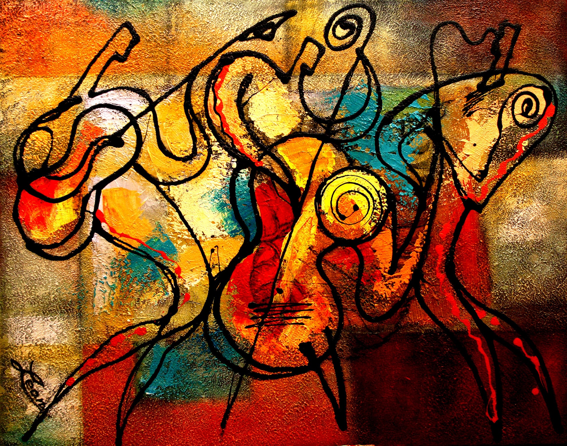 Large Wall Home Decor Jazz Music Canvas Abstract Stretched