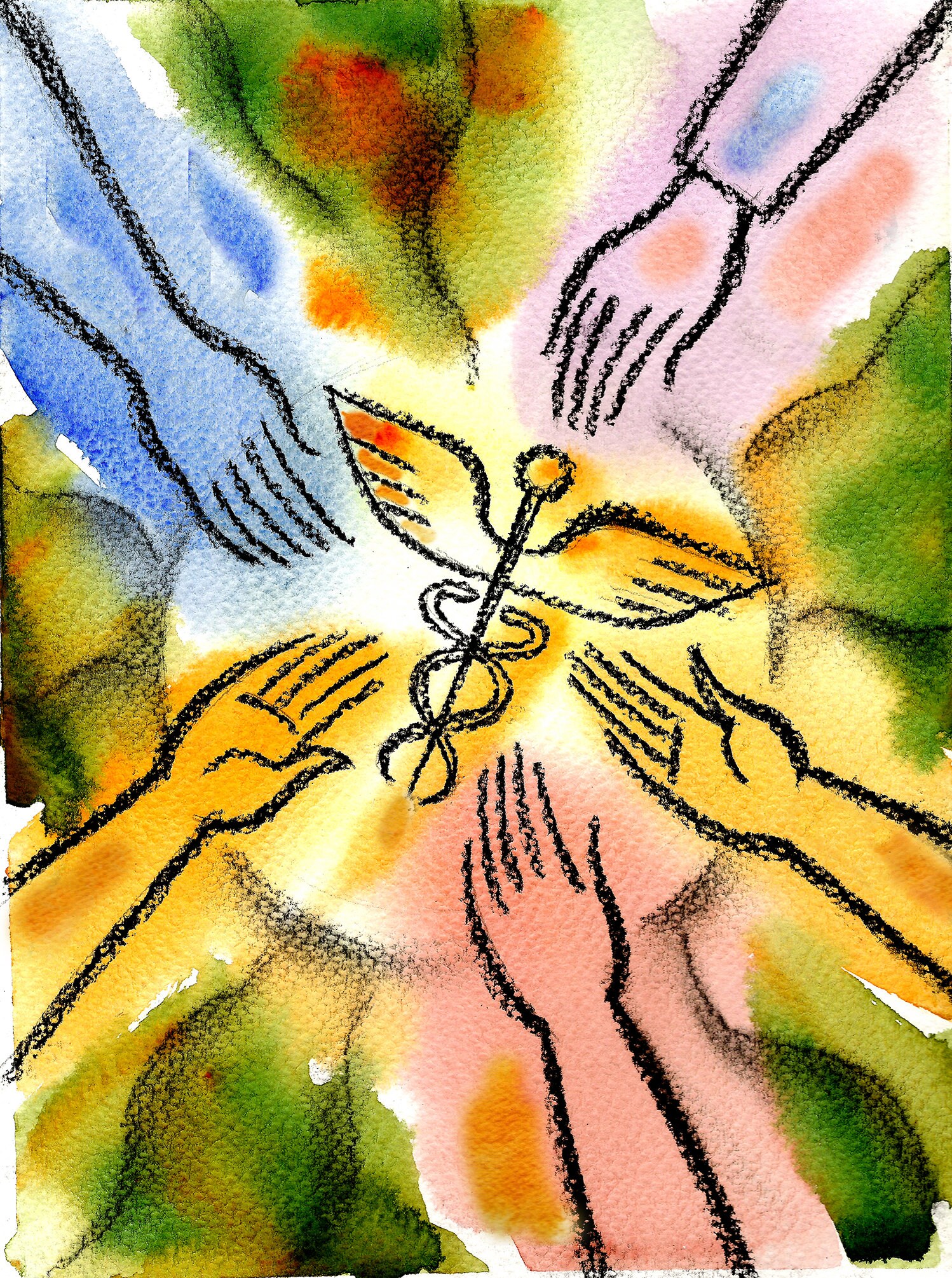 Healthcare Connection, Doctor, Medical office Decor, Canvas Stretched