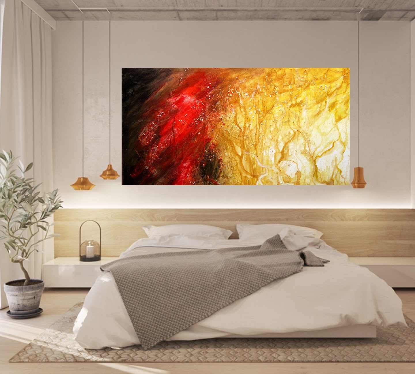 Large Custom Made Abstract Wall Decorative Stretched Canvas Print