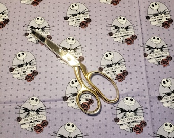 Halloween Fabric, Nightmare before Christmas Fabric ,100% cotton fabric, Licensed fabric, by the half yard, Us Seller ship fast