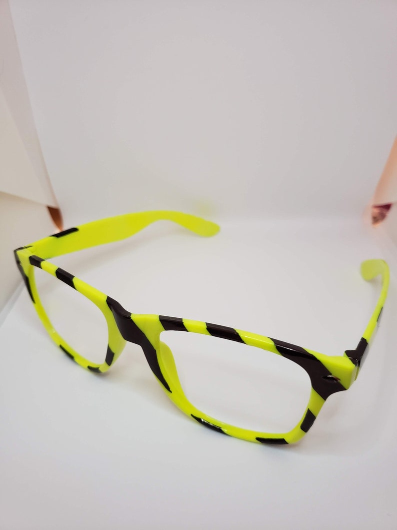 hand painted 707 glasses Mystic Messenger cosplay prop Neon Yellow