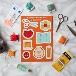 Stickervel naaibenodigdheden, cadeaus voor quilters, naaister, naaister, borduurfan, planner bujo-stickers, knutselmaterialen