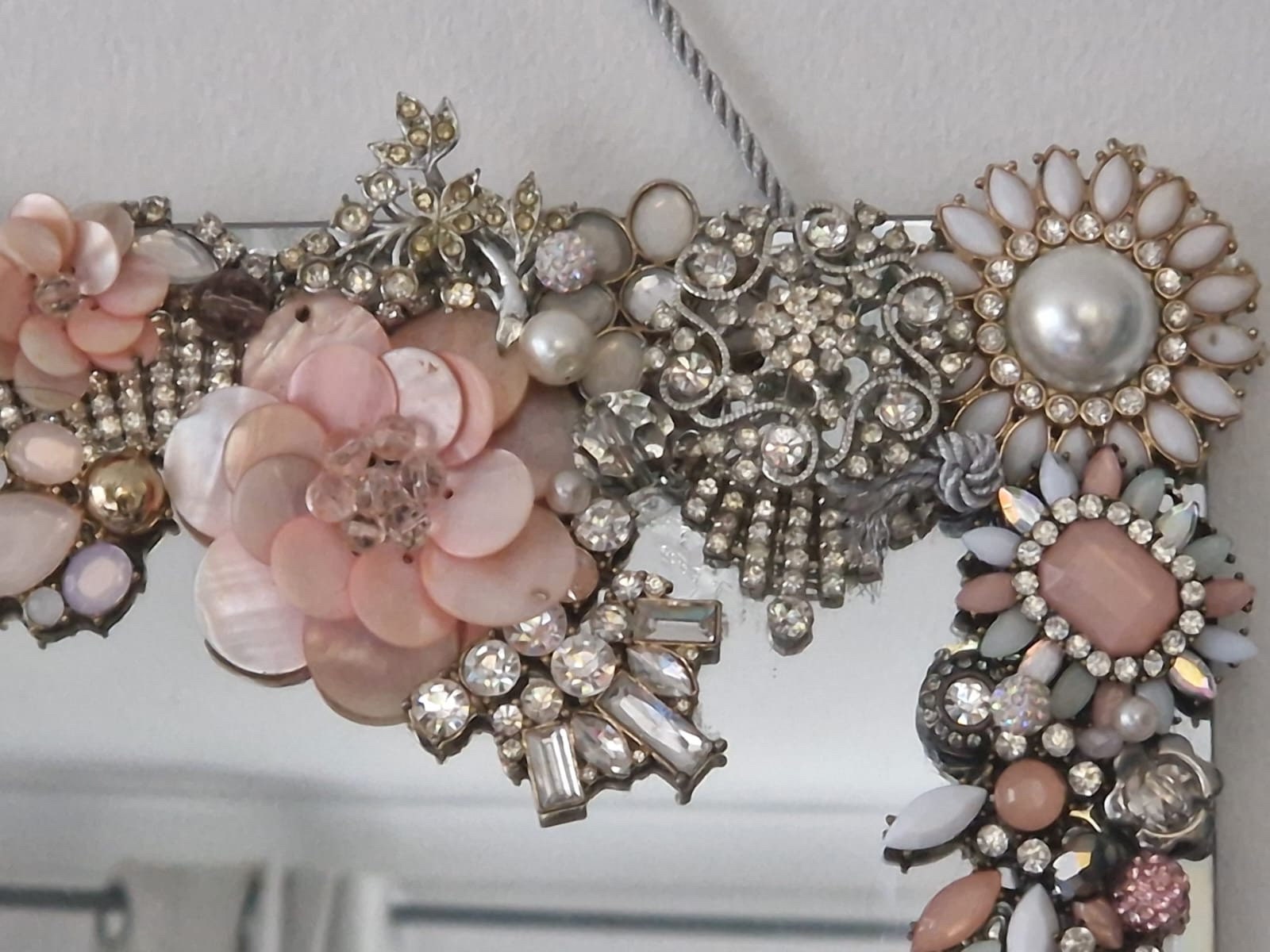 Jewelled Mirror, Handcrafted With Upcycled & Vintage Jewellery, Jeweled