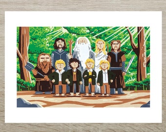 The Lord of the Rings - The Fellowship Posca Print (A5)