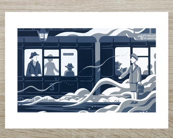 Brief Encounter - Noel Coward Valentines Posca Print (A5)